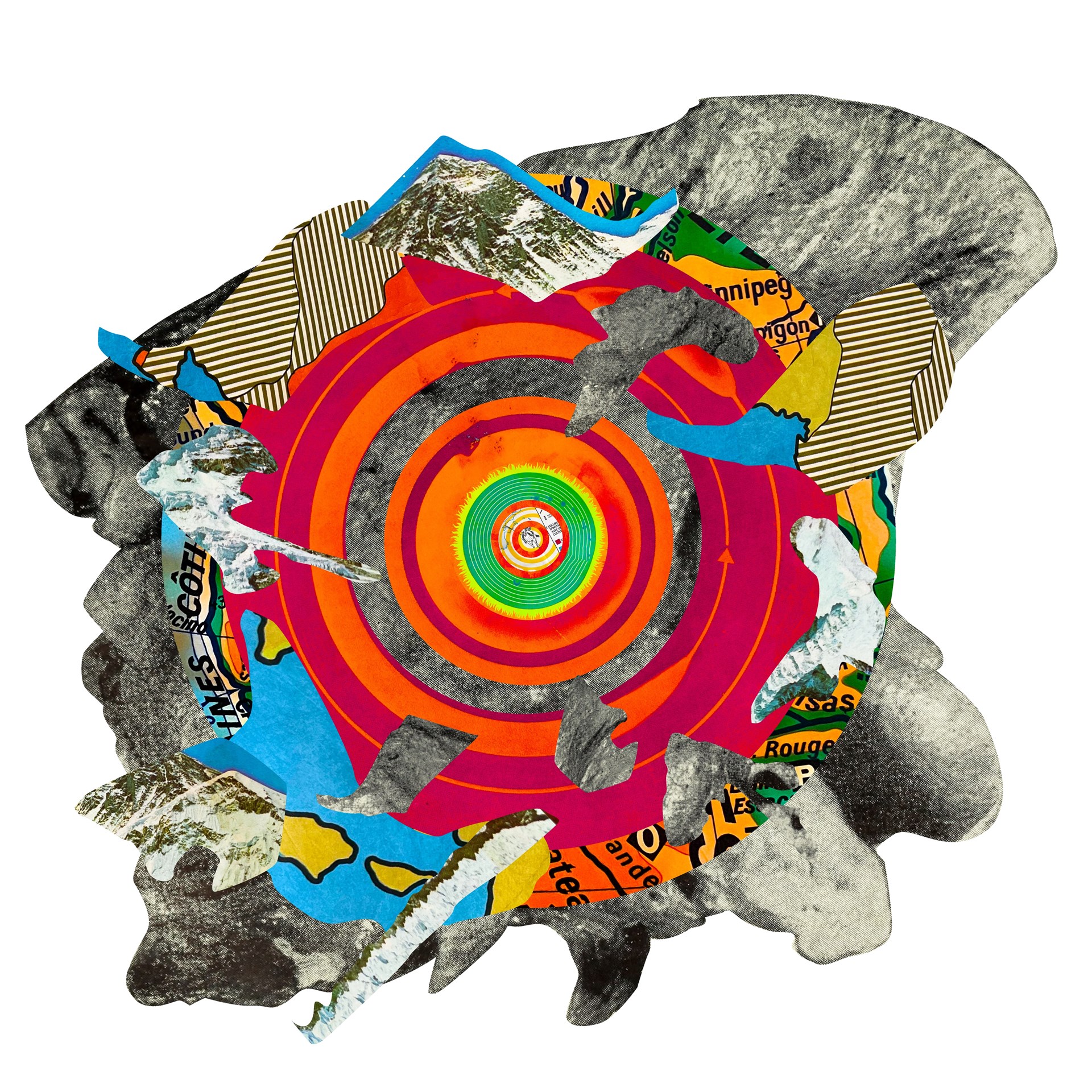 a brightly coloured collage